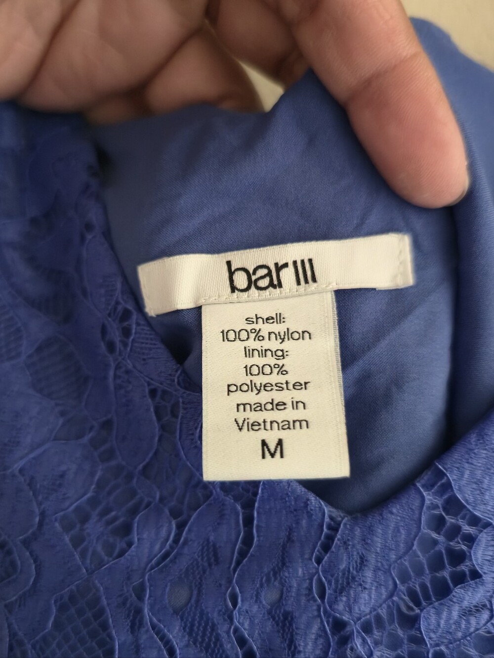 NWT Bar III Blue Lace Blouse M - Picture 5 of 6